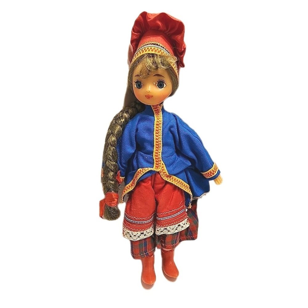 Vintage Russian Dance Souvenir Folk Girl Doll USSR Mockobckar Costume 12”
